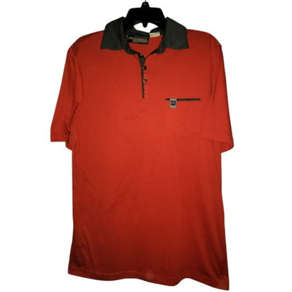 McDonald's Official Employee Server Uniform Polo Shirt Medium Red Black Workwear