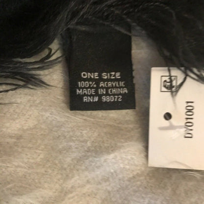 DKNY Donna Karen NY WOVEN OMBRE SCARF Grey/Black NEW large Cozy Soft Wrap