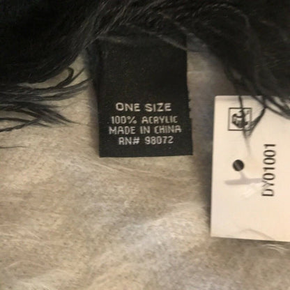 DKNY Donna Karen NY WOVEN OMBRE SCARF Grey/Black NEW large Cozy Soft Wrap
