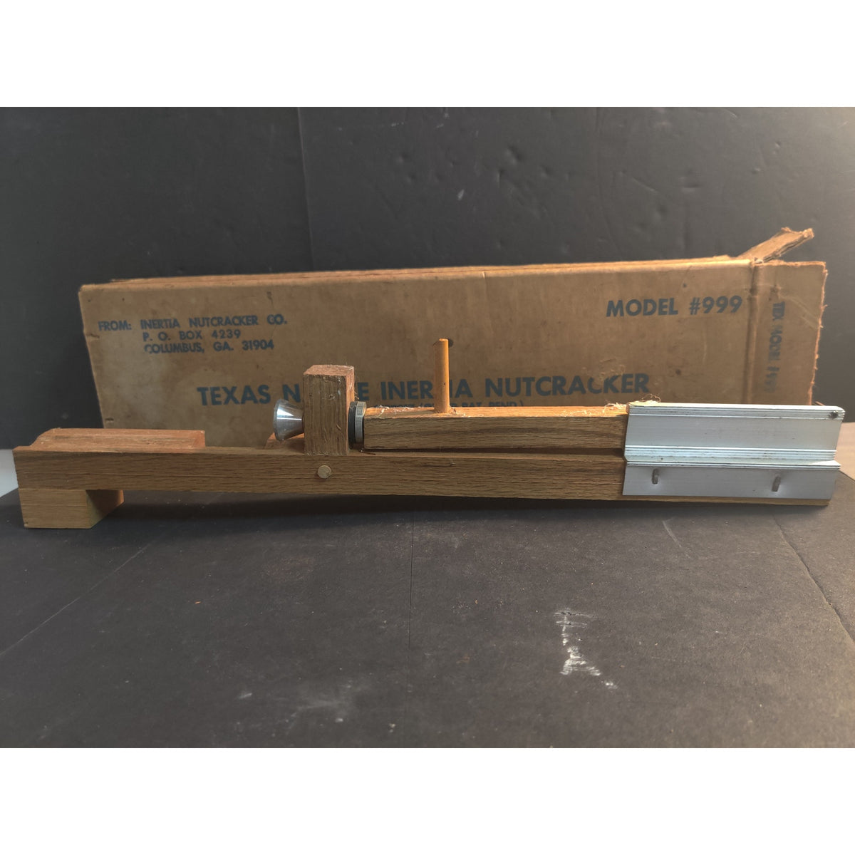 Vintage Wooden Nutcracker Tool Heavy Duty Tabletop Mechanism Original Box