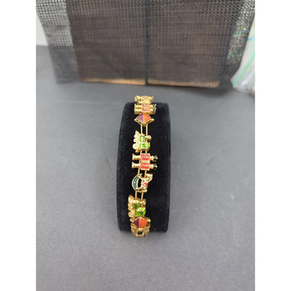 Vintage Fashion BRACELET Avon 8" toy soldiers enameled slide holiday