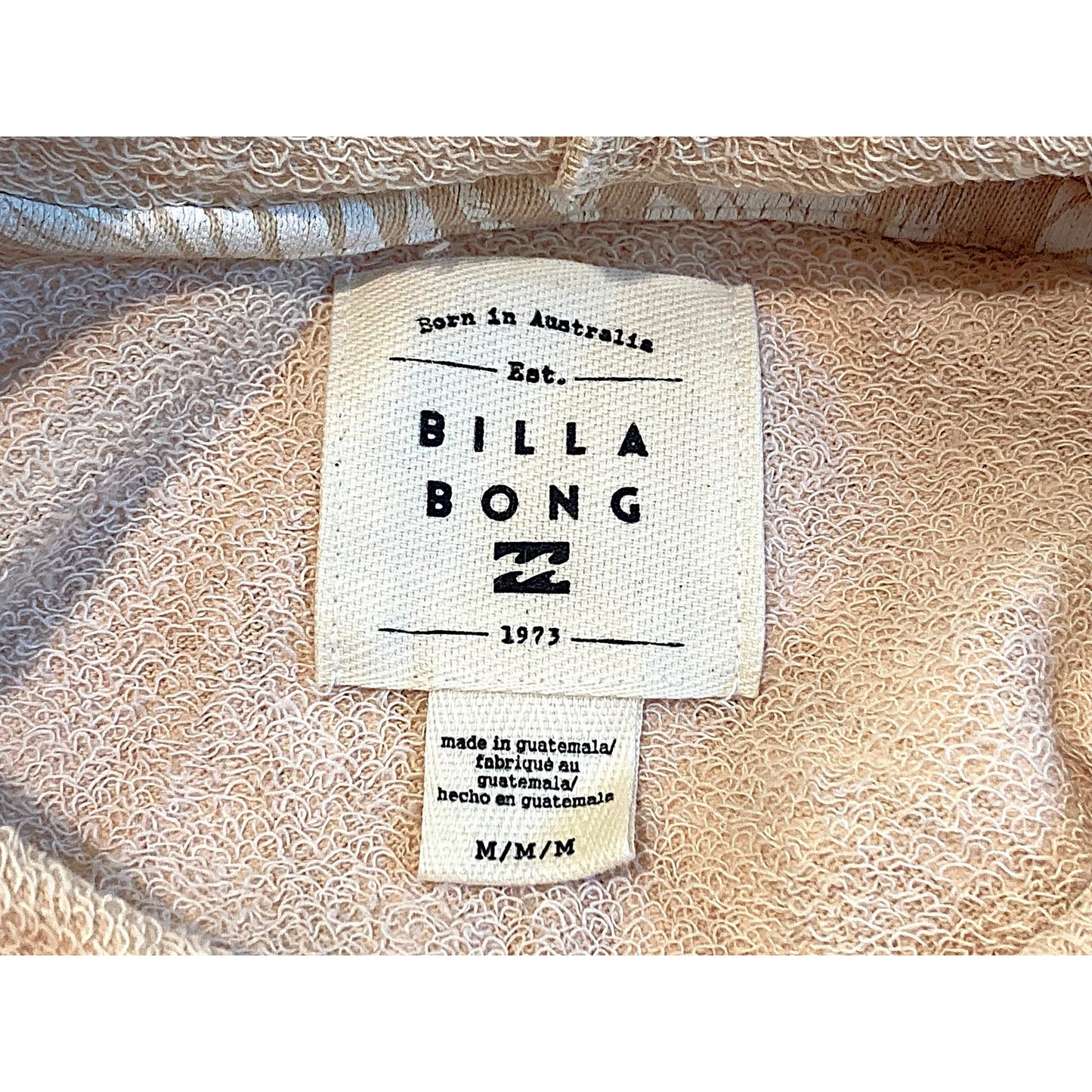 NWT Billabong Drawstring Hoodie Kangaroo Pocket Sweatshirt Sz Medium Tan Floral