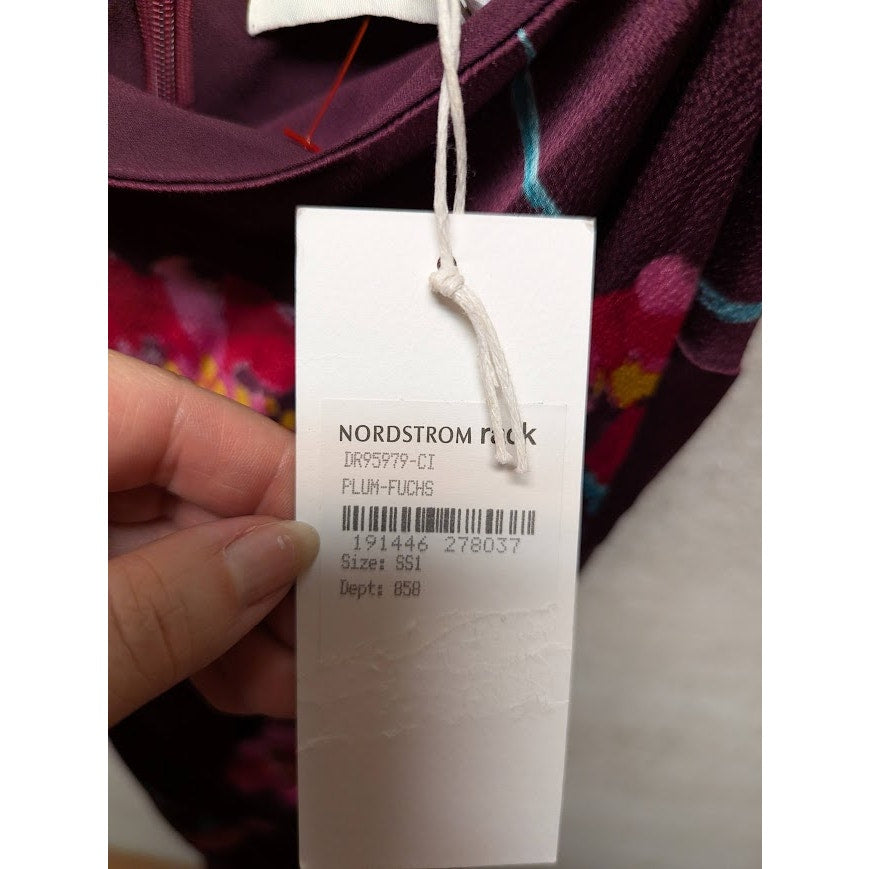 LUSH COCKTAIL new size small plum fushia sleeveless dress satin midi lined