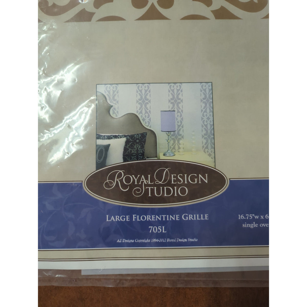 Royal Design Studio Large Florentine Grille #705L Stencil 16.25 X 6.25 Craft