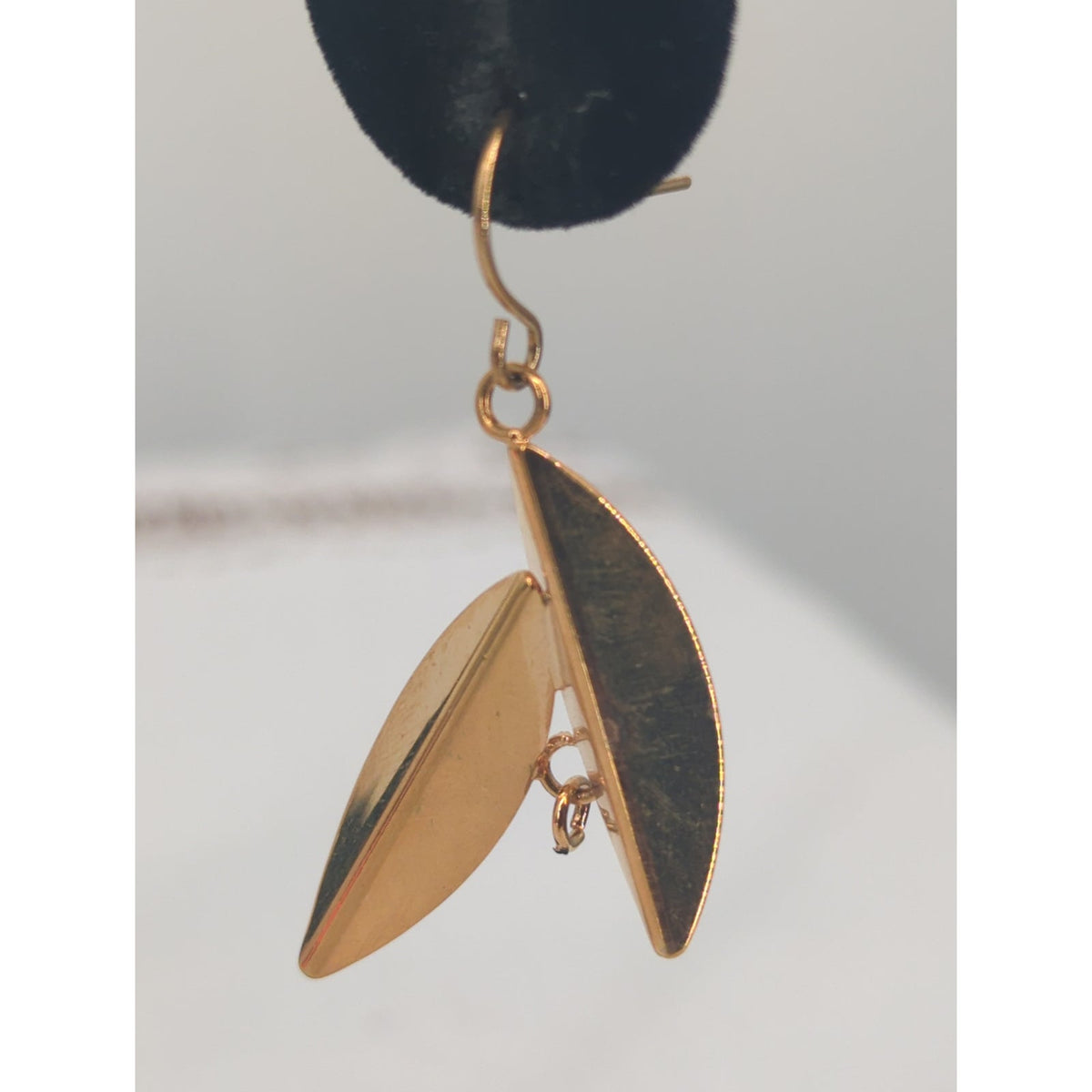 Area Stars 14K Gold Plated Brass Leaf Dangle Earrings Elegant Minimalist