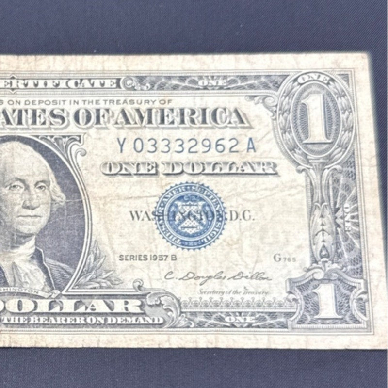 Paper Currency Note Paper Money $1 Series 1957 B silver certificate blue seal