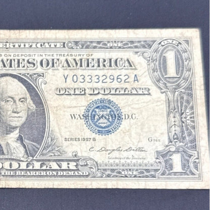 Paper Currency Note Paper Money $1 Series 1957 B silver certificate blue seal