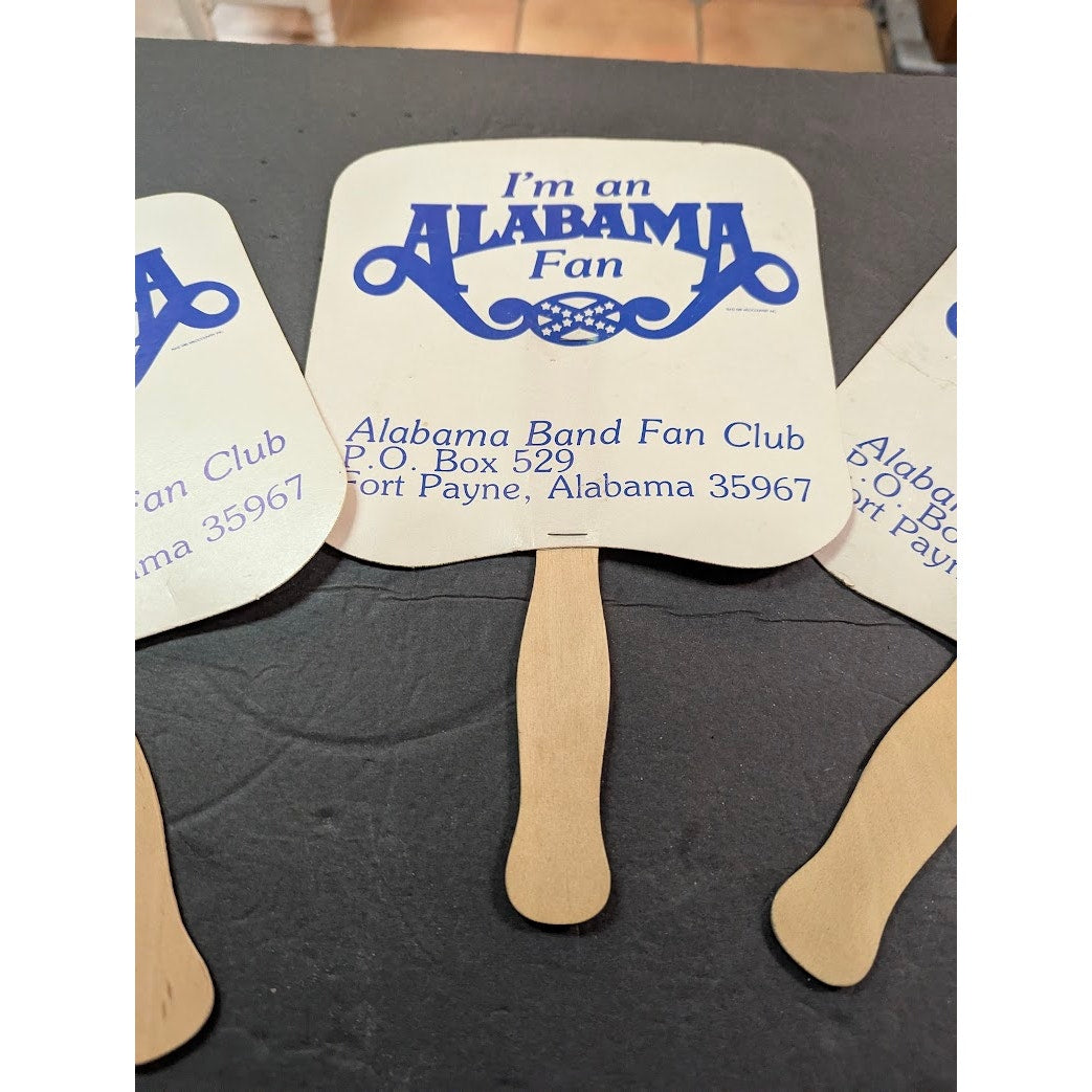 1981 Alabama Band Fan Club Hand Fans Set of 3 Wildcountry Fort Payne Souvenir