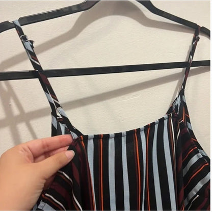 Halogen Womens V-Neck Camisole Multi Stripe Career Top Dressy Spaghetti Strap XS