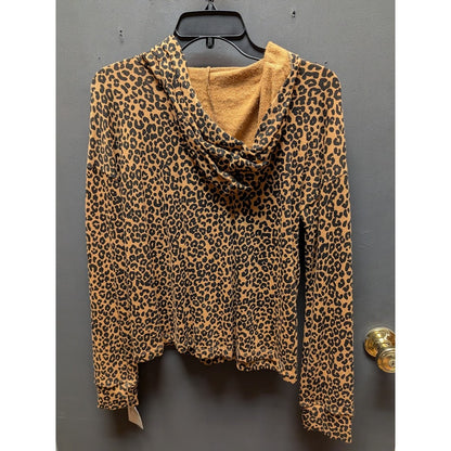 NEW Harper Canyon Girls Leopard Print Lightweight Pullover Hoodie Sweatshirt Top