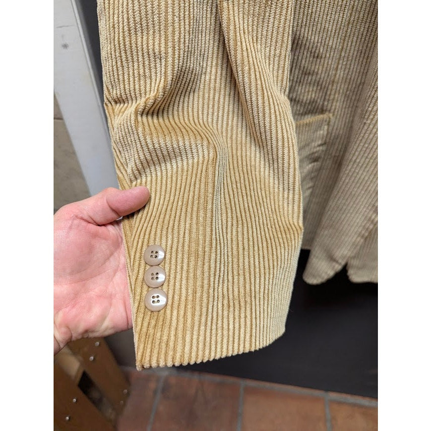 Scandia Woods Corduroy Blazer Size 46 Tan Notch Lapel Academia Professor