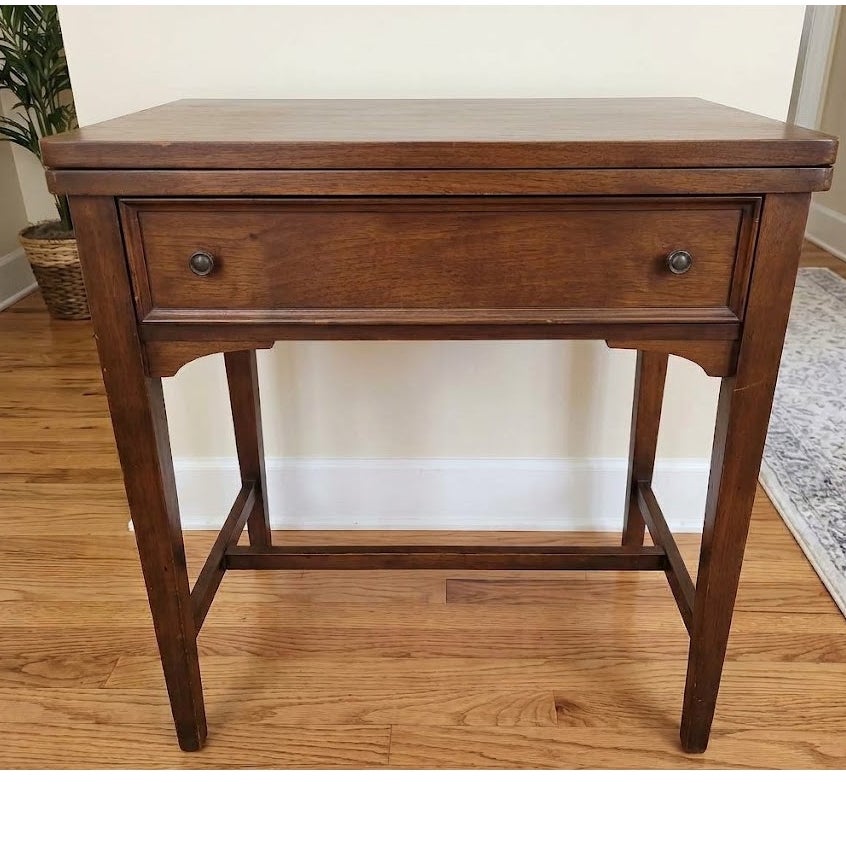 sECONDHAND SANDIES: Wood sewing Cabinet Side Table