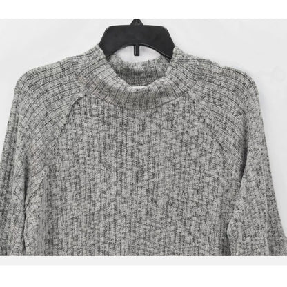 White Willow MEDIUM Blk.wh Cotton Blend Mock Neck Long Sleeve Pullover Sweater