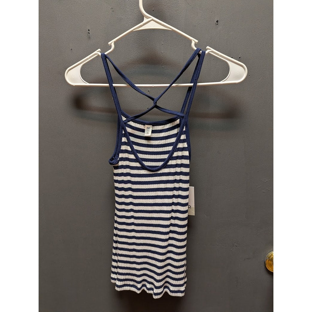Bp. Navy white stripe tank top Size XS Sleeveless ribbed shirt casual