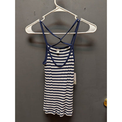 Bp. Navy white stripe tank top Size XS Sleeveless ribbed shirt casual