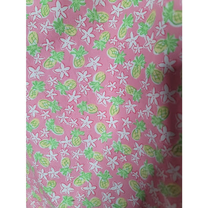 Lilly Pulitzer Pink pineapple WHITE LABEL lined skirt Size 14 Cotton scalloped