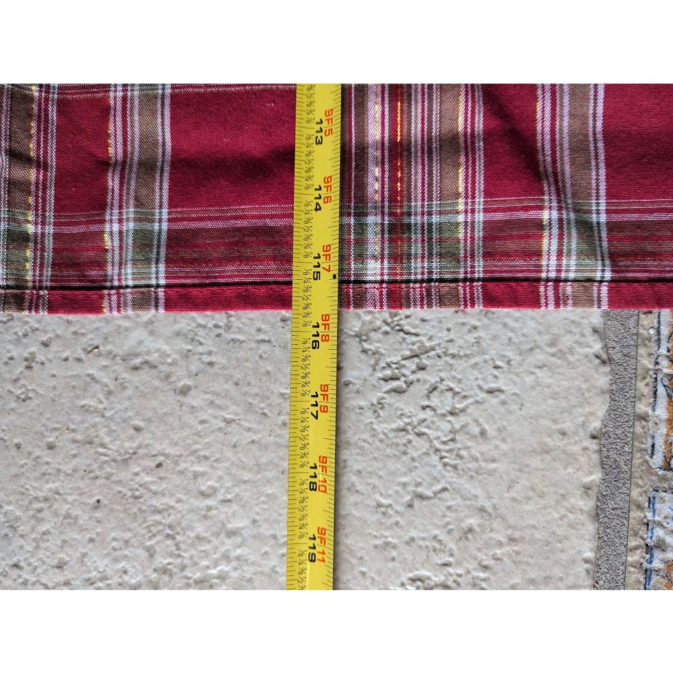 Vintage Holiday Rectangular tablecloth Red Sage Gold Cream striped 59" x 115
