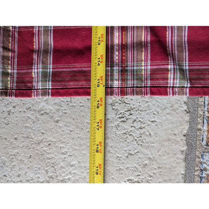 Vintage Holiday Rectangular tablecloth Red Sage Gold Cream striped 59" x 115