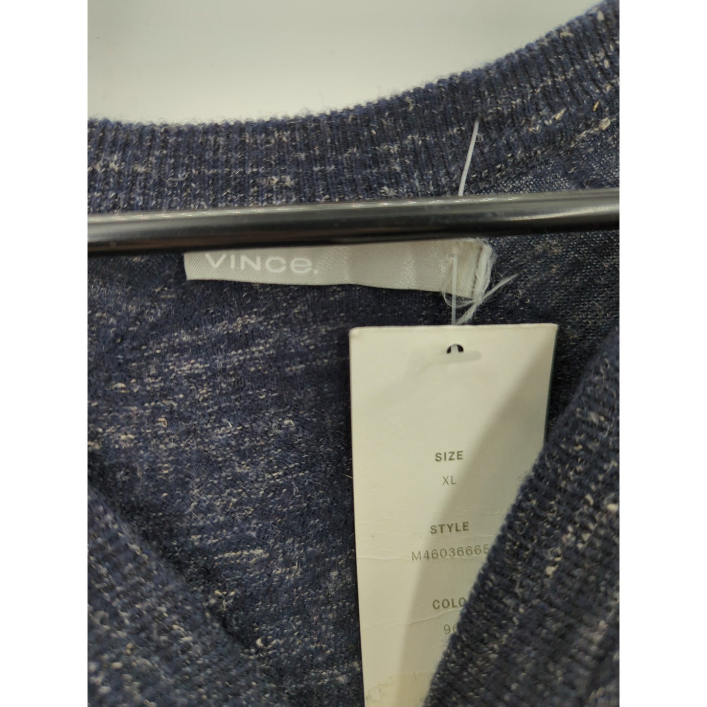 Vince Camuto Men's Navy Marled V-Neck Long Sleeve Sweater Size XL NWT