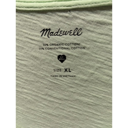 madewell green Vneck cotton Tshirt top short sleeve NEW casual travel size XL