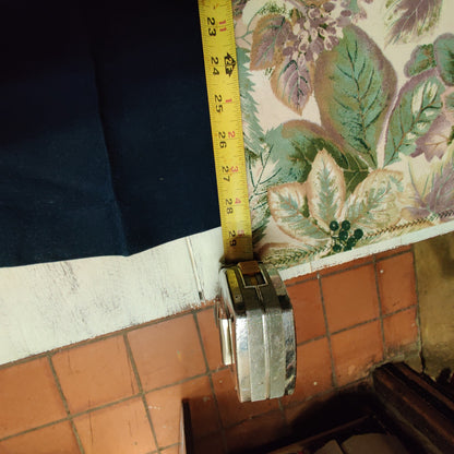 Vintage Navy Blue Linen Tapered Pants High Waist Pockets Size 4 Career Luxe