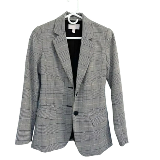 Chelsea28 Size XS Single Breasted Glen Plaid Blazer Jacket equestrian style NEW