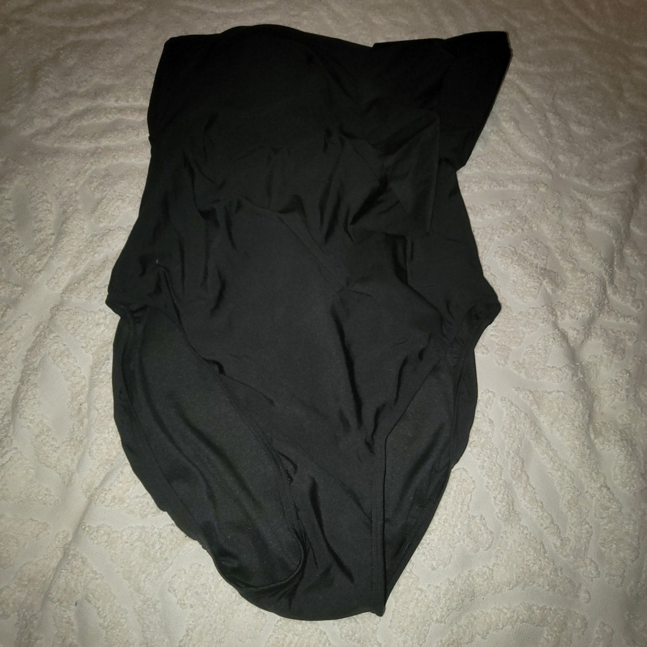 DKNY NEW Swimsuit Size 18 Black One Piece Removable strap Halter  ruffle