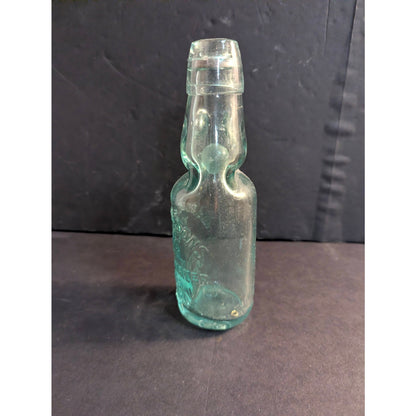 Antique Codd Neck Glass Soda Bottle Aqua Embossed Crown M&S Works Worksop