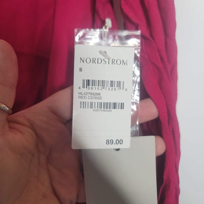 Chelsea28 Red Cerise Size Small Dress Long Sleeve VNeck Wrap NEW Career Evening