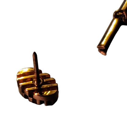 Vintage MCM style Gold Tie tack Abstract Modernist Design Crosshatch Openwork