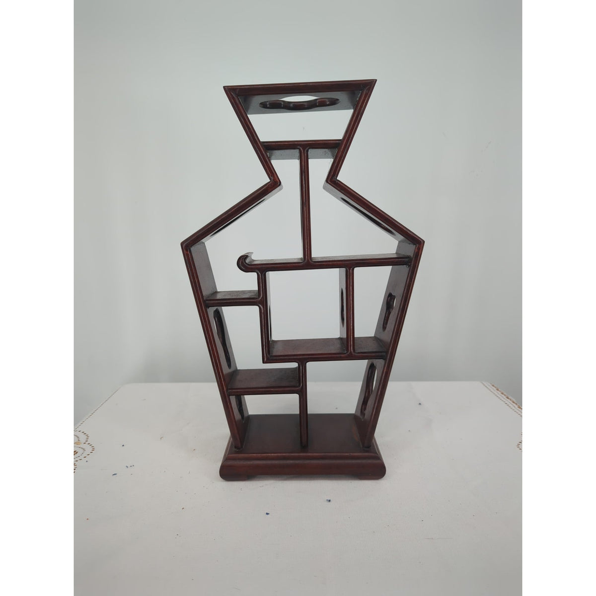 Vintage Asian Rosewood Duobaoge Wall Shelf Curio Display Cabinet