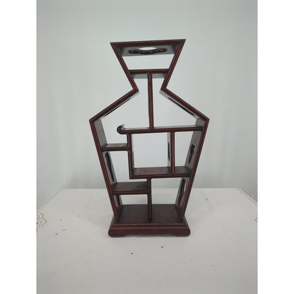 Vintage Asian Rosewood Duobaoge Wall Shelf Curio Display Cabinet