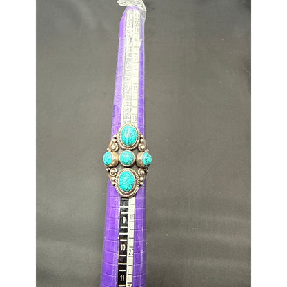 Sterling Silver Size 7 Ring Navajo Southwestern Turquoise Statement boho