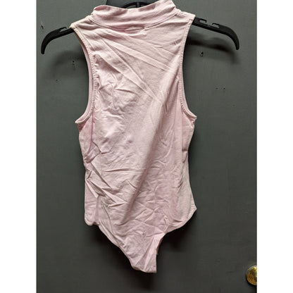 Abound NWT Pink Sleeveless Bodysuit Medium Mock Neck Casual Summer Sleeveless
