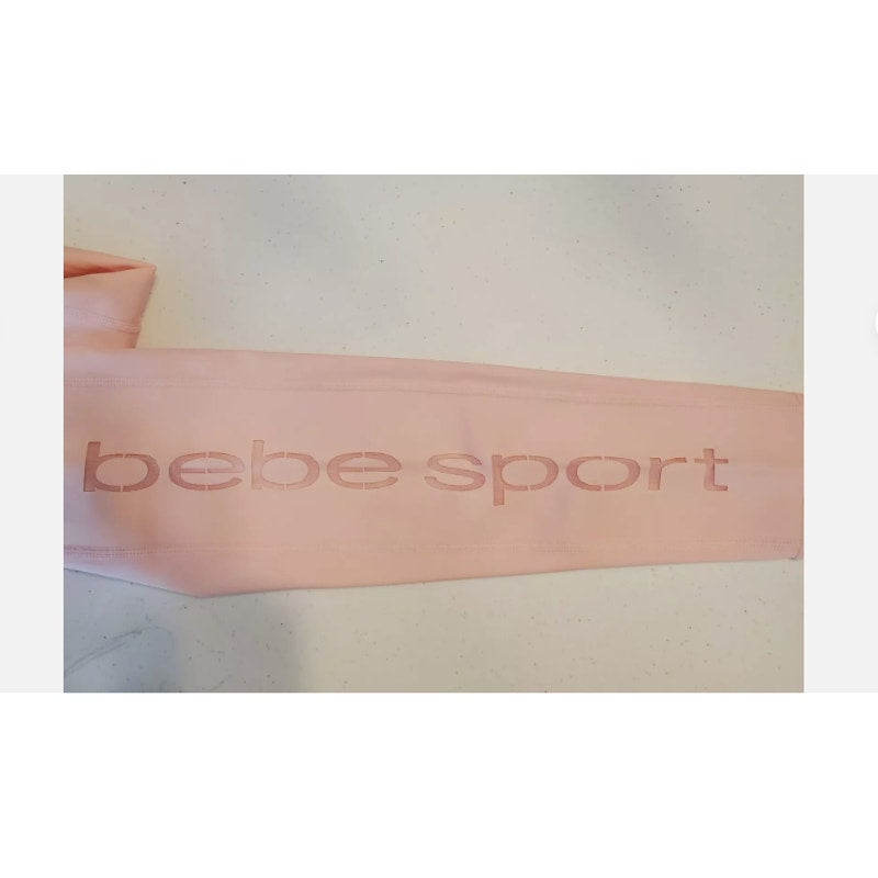 Bebe Sport Womens Pink Parfait Sport Laser Cut Athletic Legging LARGE NEW