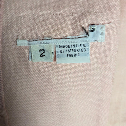 Peter Nygard Light Pink Linen Single-Button Blazer Jacket