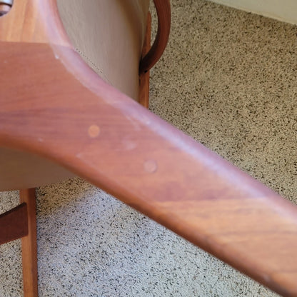 Secondhand Sandies: Lars Modernist Walnut and Leather Chair. Great Detail MCM style