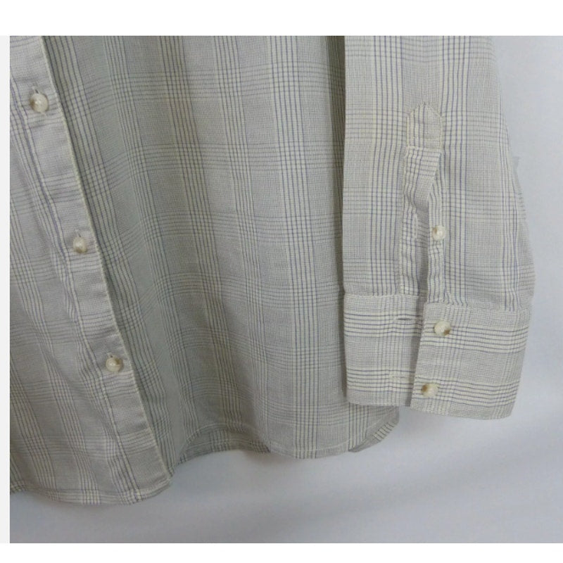 TREASURE & BOND Ivory Warden Plaid Button Up Long Sleeve Shirt Size XXL collared