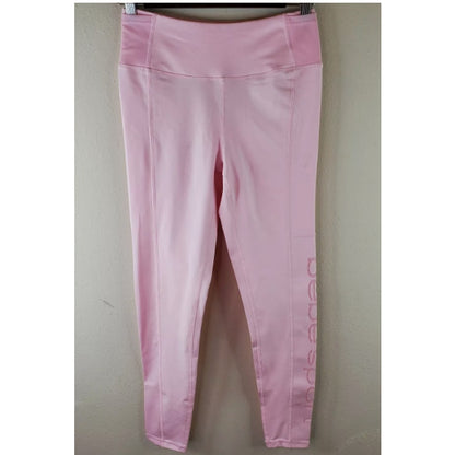 Bebe Sport Womens Pink Parfait Sport Laser Cut Athletic Legging LARGE NEW