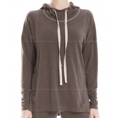 Max Studio Long Sleeve Drawstring Hoodie Top Sz XL/Extra Large in Olive NWT