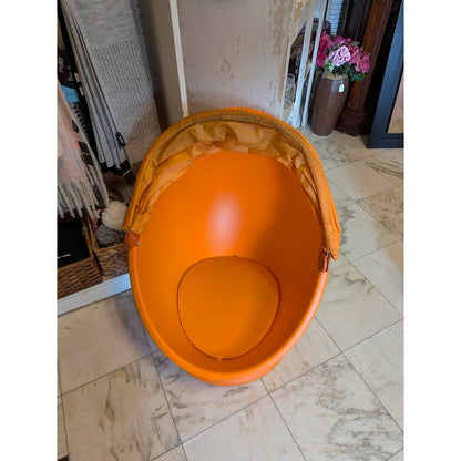 IKEA PS Lomsk Swivel Egg Chair Orange Pod Retro Mid-Century Mod Space Age