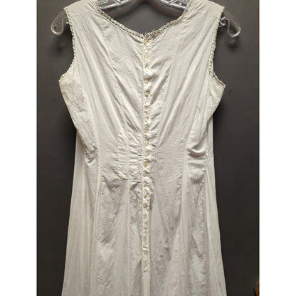 Antique Edwardian Era nightgown slip dress tea gown White cotton sleeveless