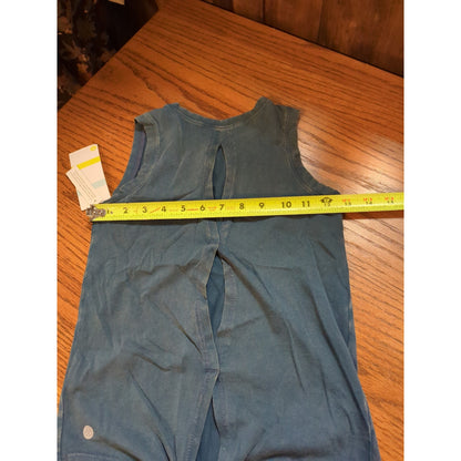 .Zella Blue Ceramic Tie-Back Active Tank Top Size Youth Small NEW Activewear