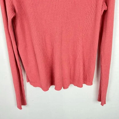BP. Soft Pointelle Ribbed Pullover Sweater size Small in Coral Rose salmon NEW