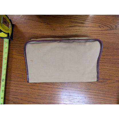 Vintage Hartman Canvas & Leather Trim Envelope Clutch Cosmetic Bag