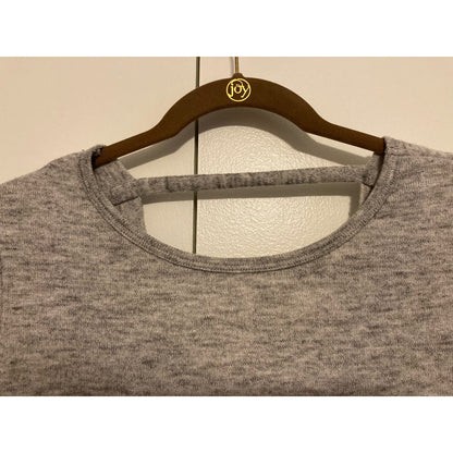 Threads & States V-Neck Cutout Knit Sweater Dress Size Small Gray Marl New