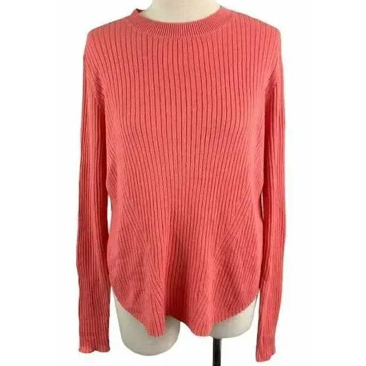 BP. Soft Pointelle Ribbed Pullover Sweater size Small in Coral Rose salmon NEW