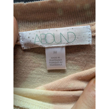 Abound boxy Medium Pink Yellow Polka Dot neck pocket raw edge acid wash splatter