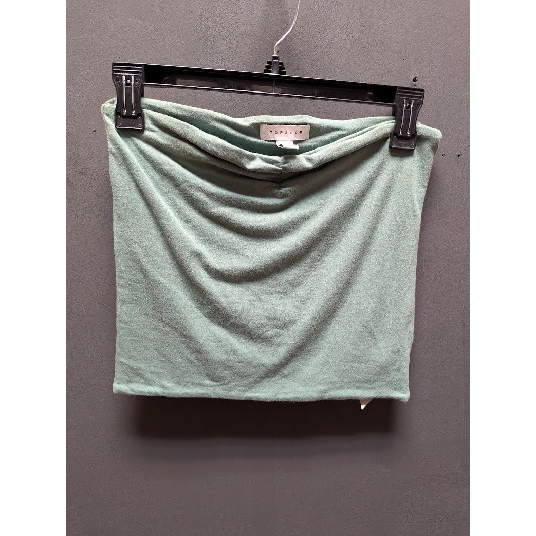 Topshop NEW green tube top Size 8 Medium Thick modest top shirt