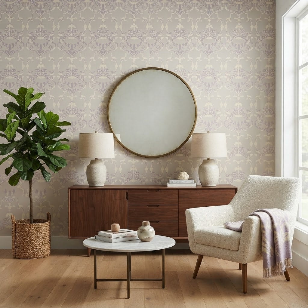 Royal Design Studio "Splendor Damask" Wall Stencil (7106) - 20.15"w x 32"h